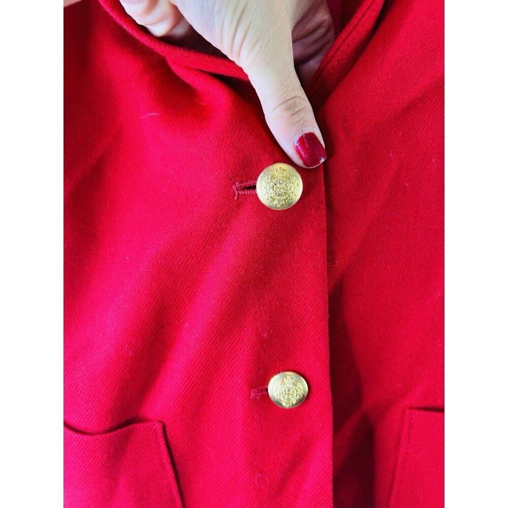 Vintage 90s Pendleton Red Virgin Wool Blazer Skir… - image 6